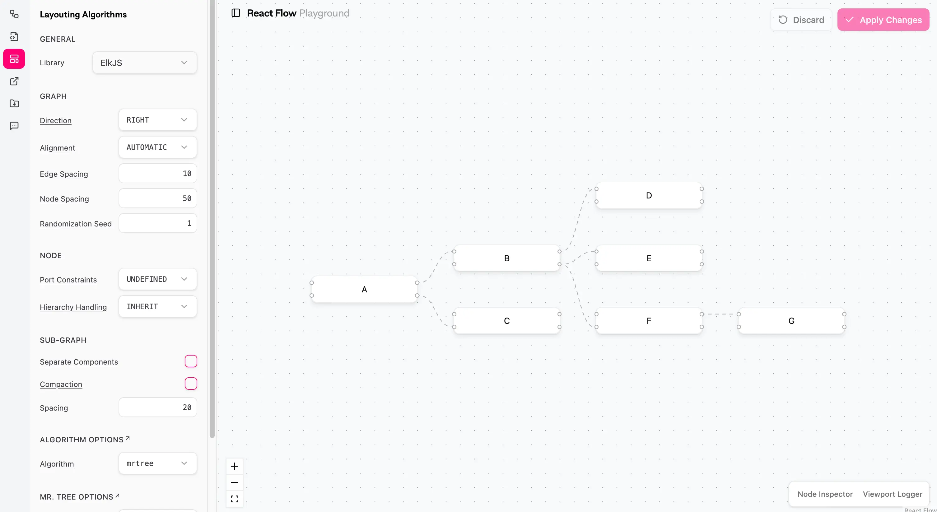 XYFlow Playground のスクリーンショット