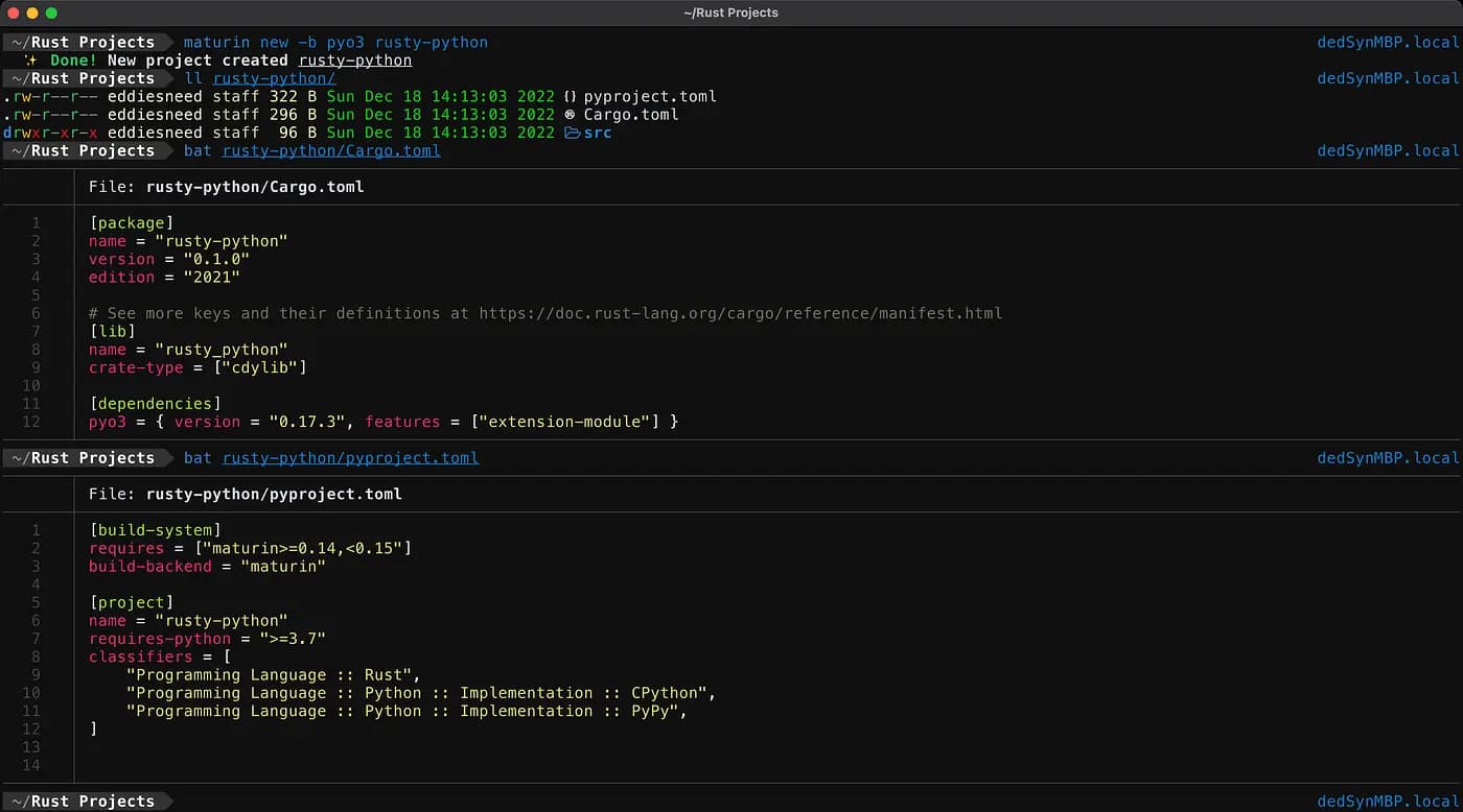 Rust コアと Python 統合の概念図