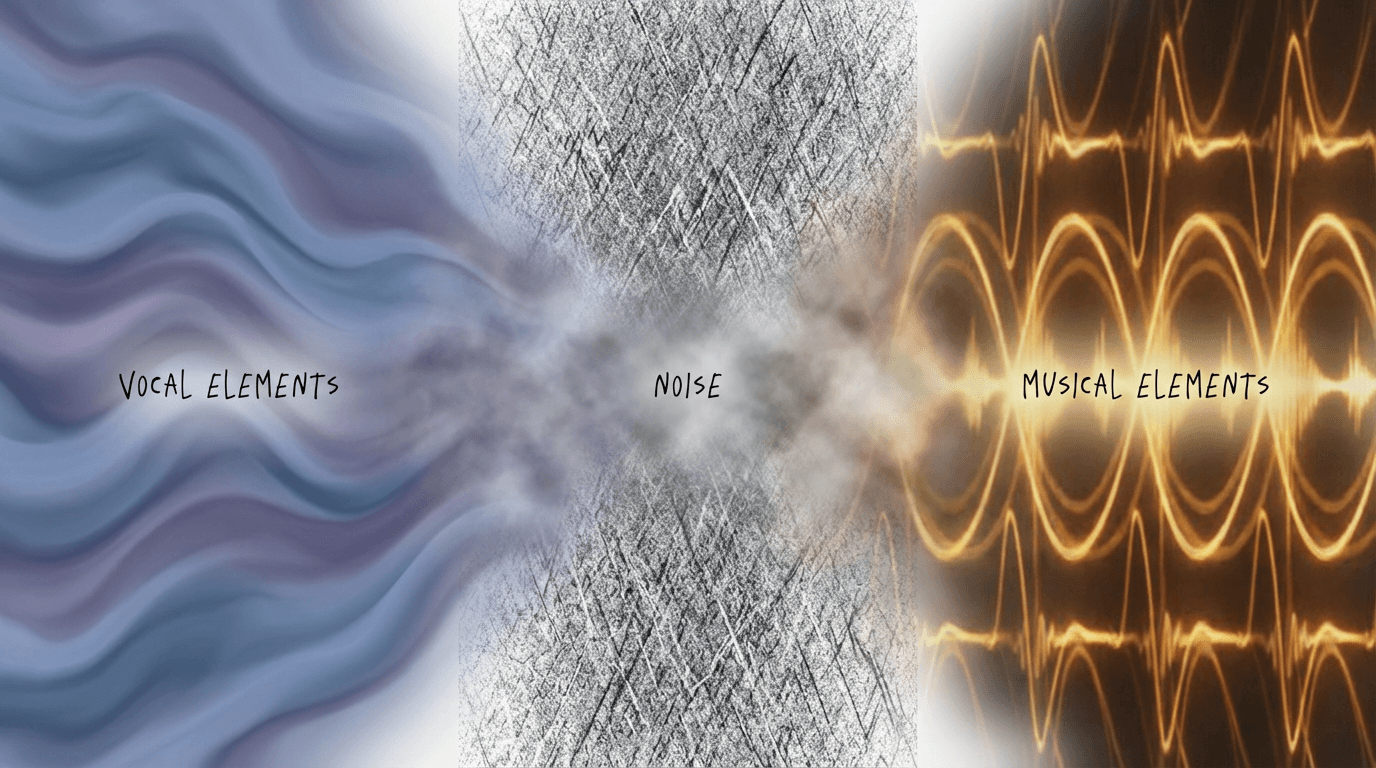混ざった音が、ひとつずつ意味を持って分かれていく瞬間