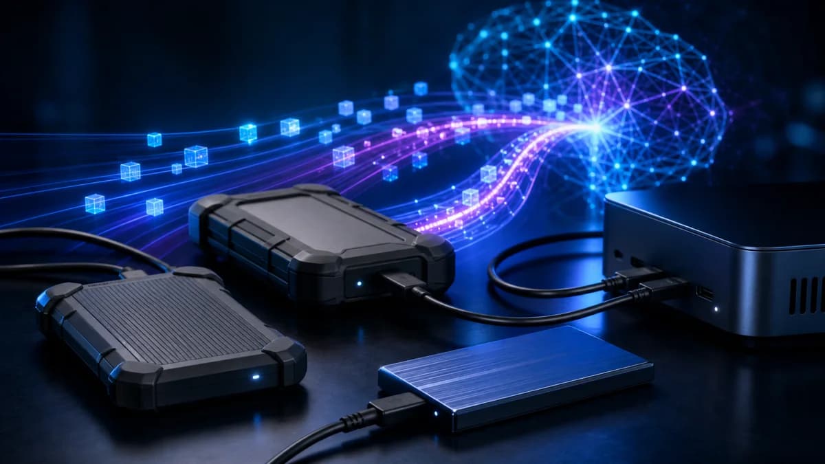 ローカルAIモデルを転送する3台の外付けSSD