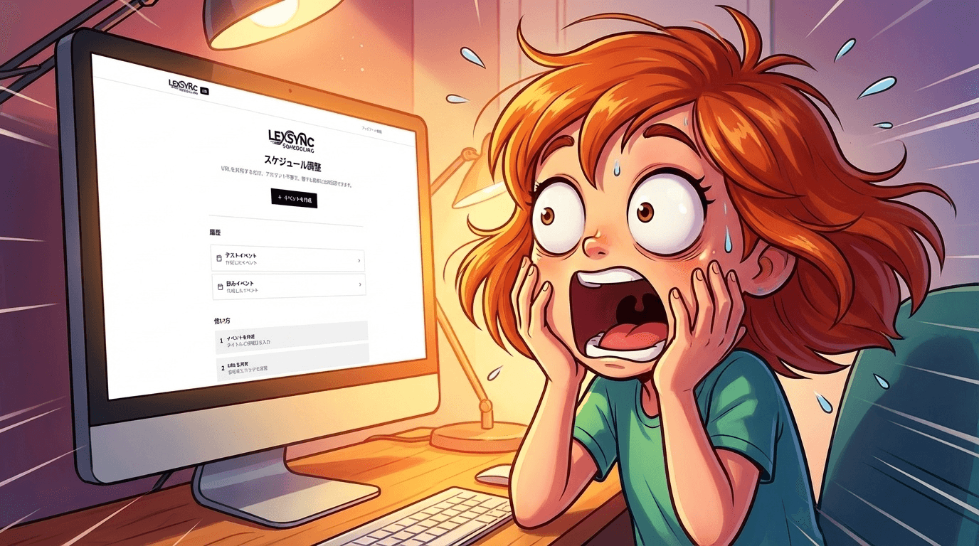 LEXSYNC(レキシンク)の画面を見て驚く少女