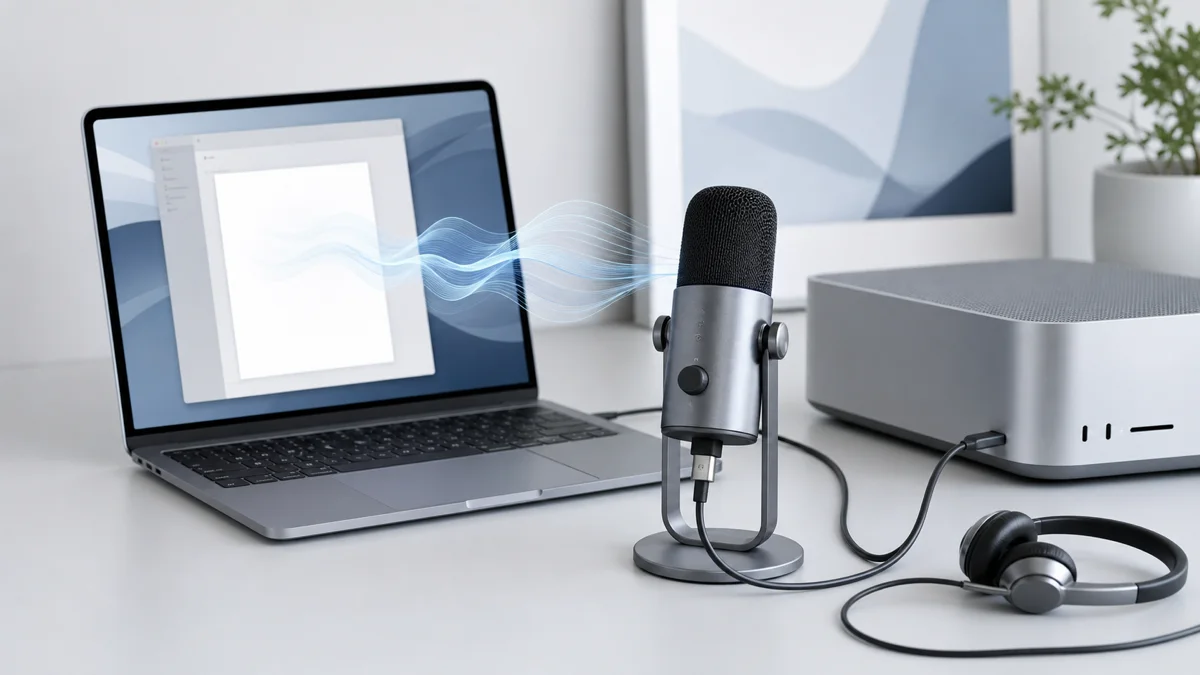 USB-CでMacにつながるデスクトップマイクとヘッドセット