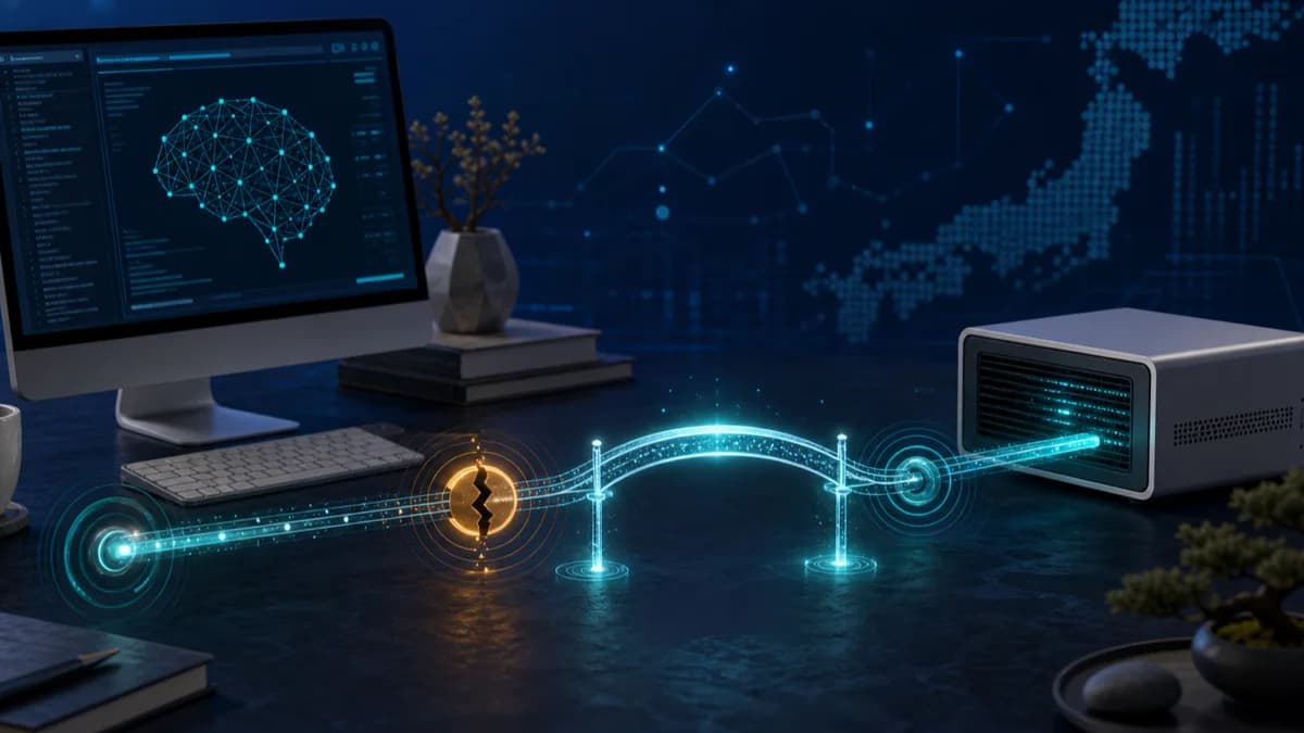 localhostの接続エラーとOllamaサーバー状態を確認するターミナル